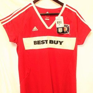 NWT Women Jersey Chicago Fire Soccer Adidas Athletic Official MLS Adidas Red